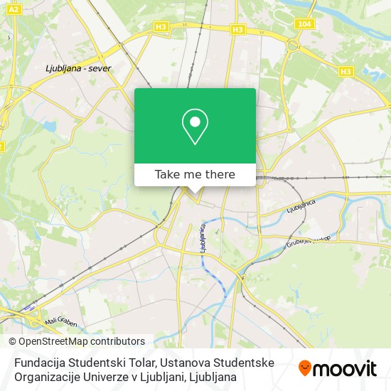 Fundacija Studentski Tolar, Ustanova Studentske Organizacije Univerze v Ljubljani map