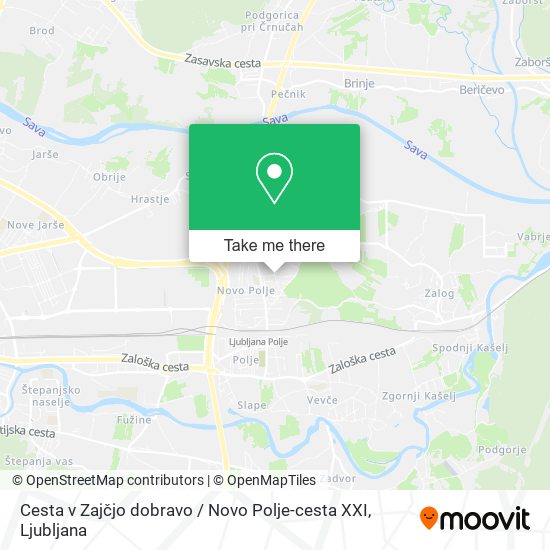 Cesta v Zajčjo dobravo / Novo Polje-cesta XXI map