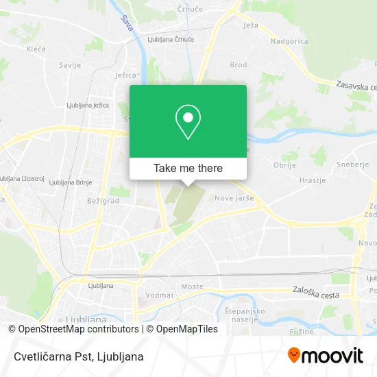 Cvetličarna Pst map