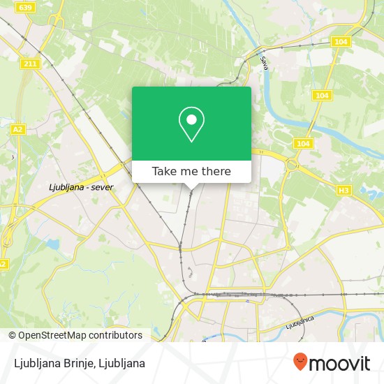 Ljubljana Brinje map