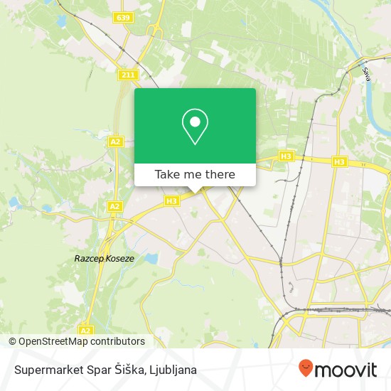 Supermarket Spar Šiška map