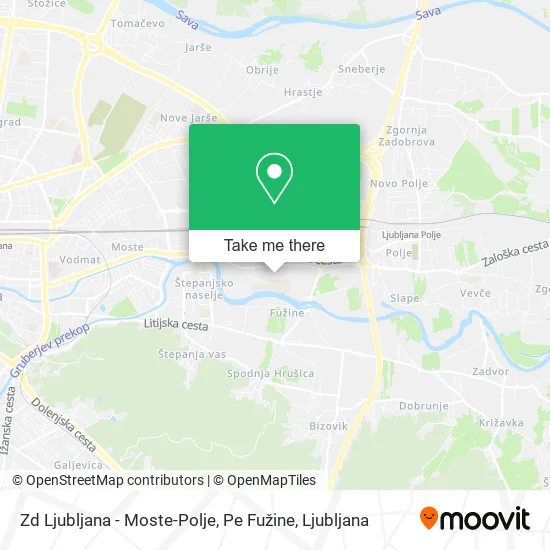 Zd Ljubljana - Moste-Polje, Pe Fužine map