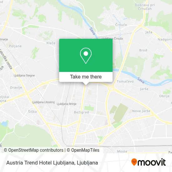 Austria Trend Hotel Ljubljana map