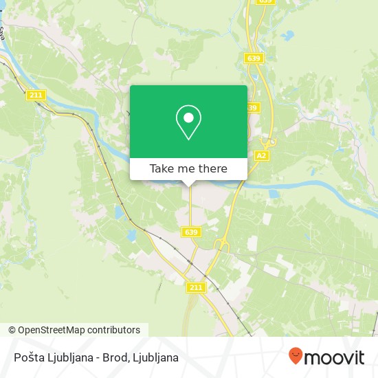 Pošta Ljubljana - Brod map