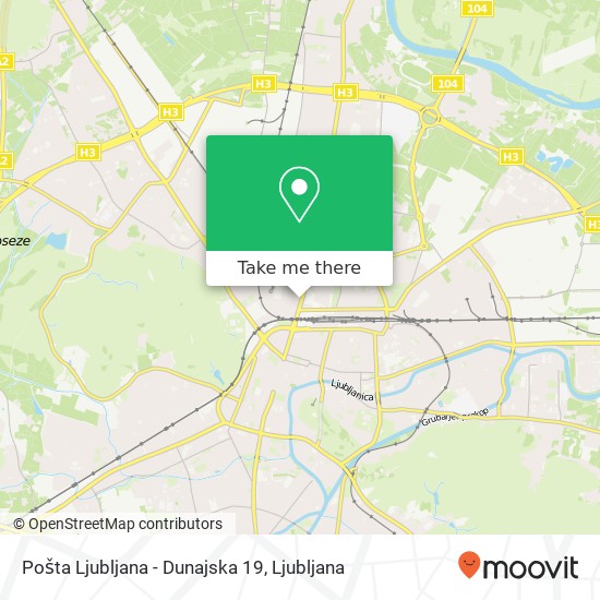 Pošta Ljubljana - Dunajska 19 map