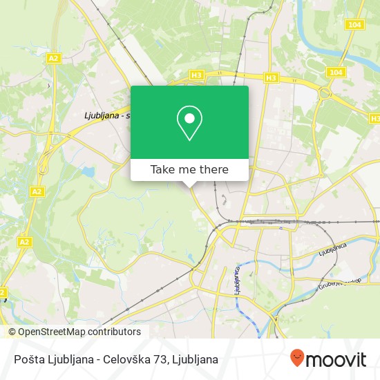 Pošta Ljubljana - Celovška 73 map
