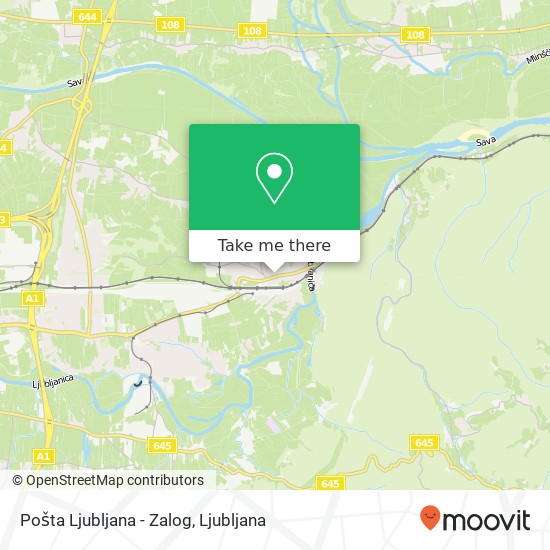 Pošta Ljubljana - Zalog map