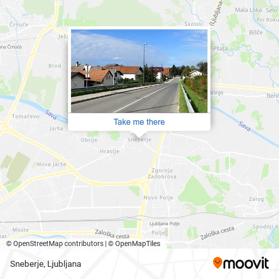 Sneberje map
