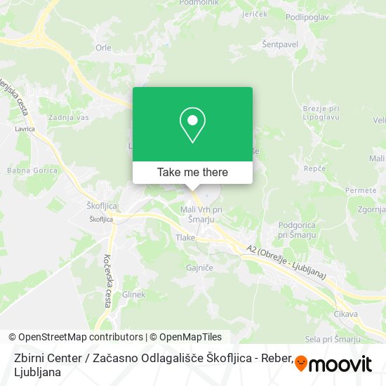 Zbirni Center / Začasno Odlagališče Škofljica - Reber map