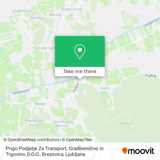 Prigo Podjetje Za Transport, Gradbeništvo In Trgovino, D.O.O., Brezovica map