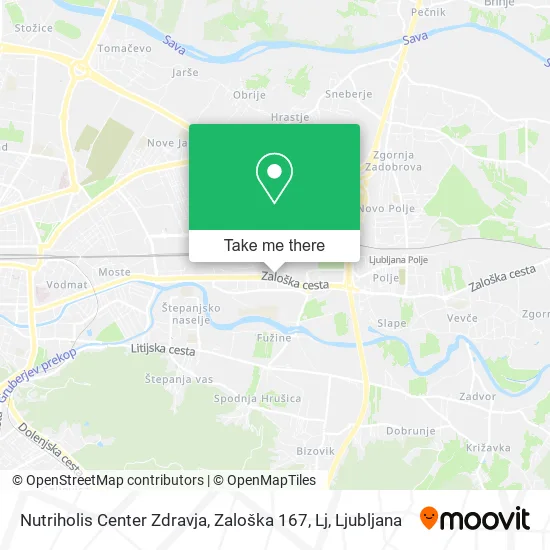 Nutriholis Center Zdravja, Zaloška 167, Lj map