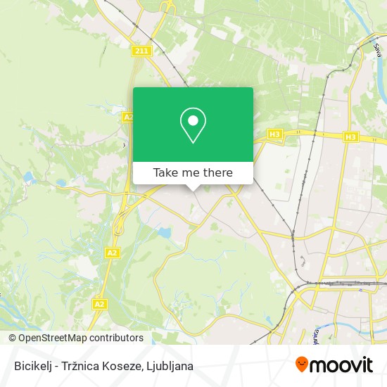 Bicikelj - Tržnica Koseze map