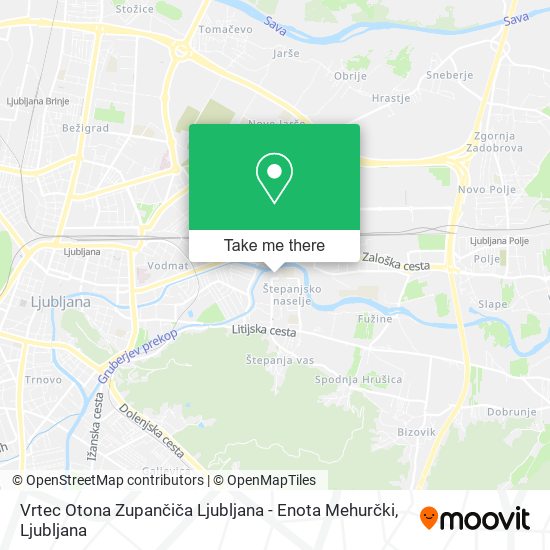 Vrtec Otona Zupančiča Ljubljana - Enota Mehurčki map