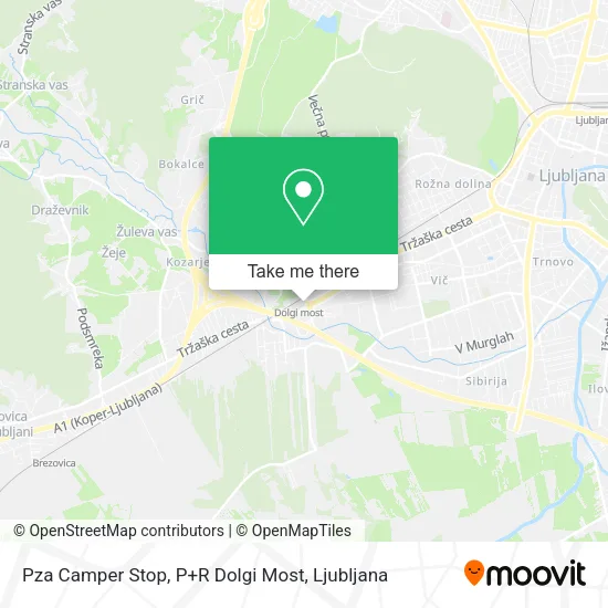 Pza Camper Stop, P+R Dolgi Most map