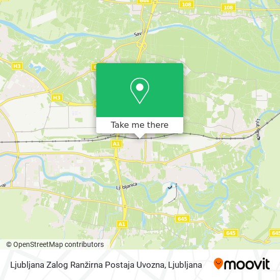 Ljubljana Zalog Ranžirna Postaja Uvozna map