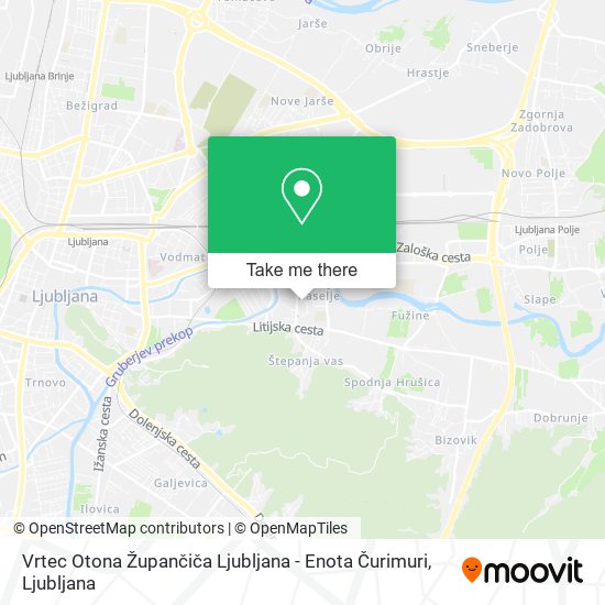 Vrtec Otona Župančiča Ljubljana - Enota Čurimuri map