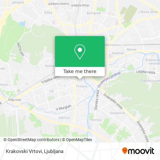 Krakovski Vrtovi map