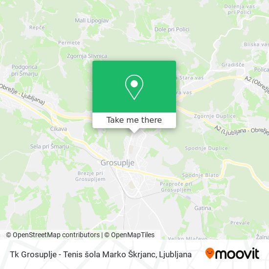Tk Grosuplje - Tenis šola Marko Škrjanc map