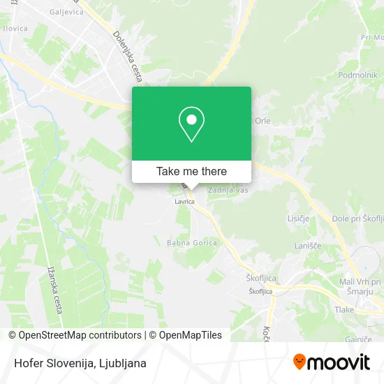 Hofer Slovenija map