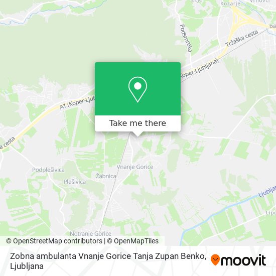 Zobna ambulanta Vnanje Gorice Tanja Zupan Benko map