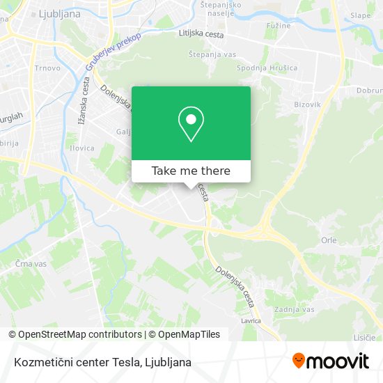 Kozmetični center Tesla map