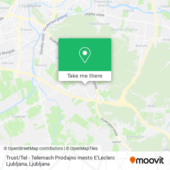 Trust / Tel - Telemach Prodajno mesto E'Leclerc Ljubljana map