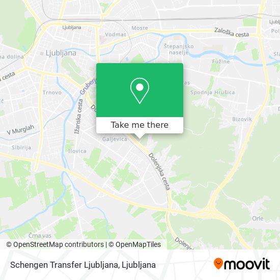 Schengen Transfer Ljubljana map