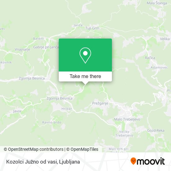 Kozolci Južno od vasi map