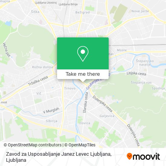 Zavod za Usposabljanje Janez Levec Ljubljana map