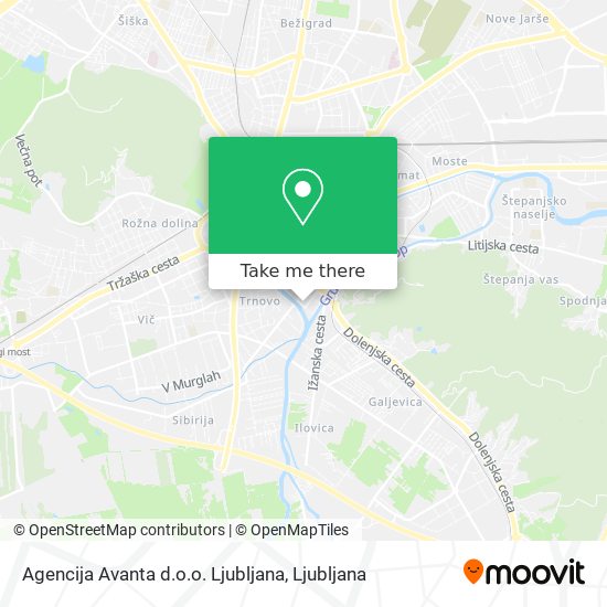 Agencija Avanta d.o.o. Ljubljana map