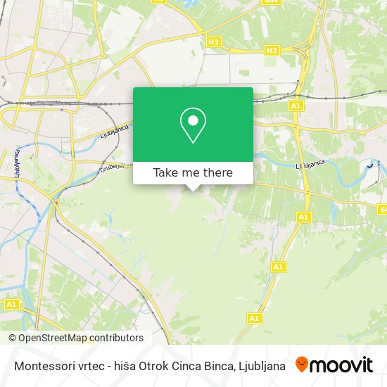 Montessori vrtec - hiša Otrok Cinca Binca map
