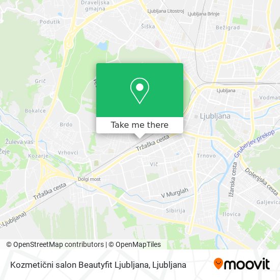 Kozmetični salon Beautyfit Ljubljana map