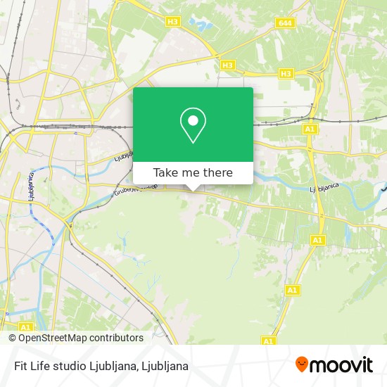 Fit Life studio Ljubljana map