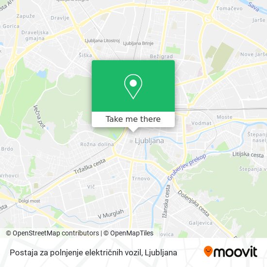 Postaja za polnjenje električnih vozil map