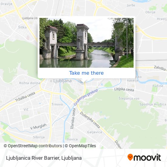 Ljubljanica River Barrier map