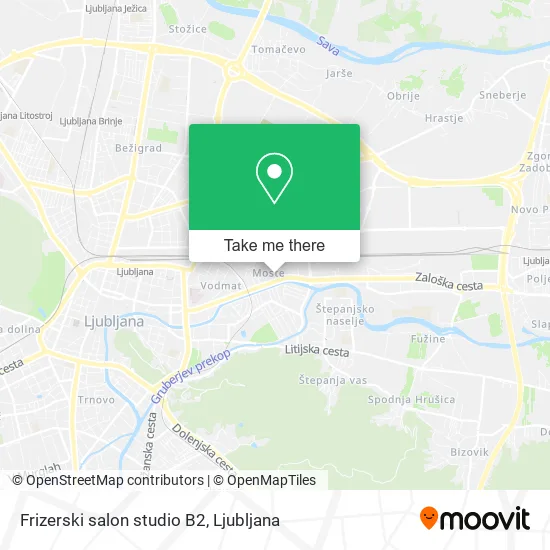 Frizerski salon studio B2 map