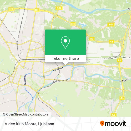 Video klub Moste map