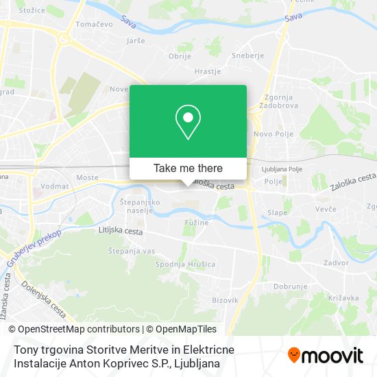 Tony trgovina Storitve Meritve in Elektricne Instalacije Anton Koprivec S.P. map