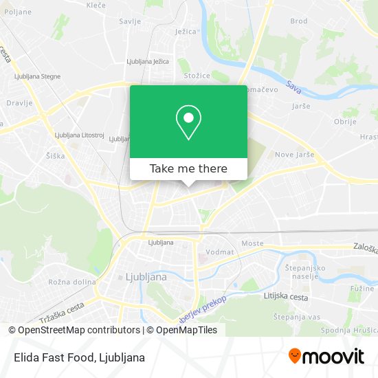 Elida Fast Food map