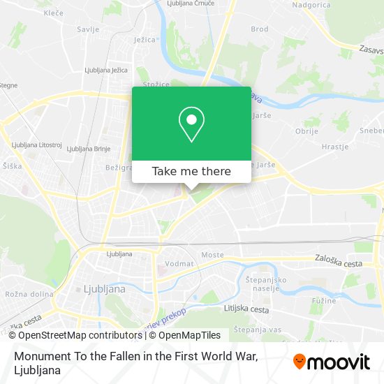 Monument To the Fallen in the First World War map
