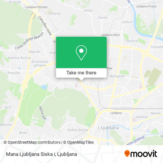 Mana Ljubljana Siska i map