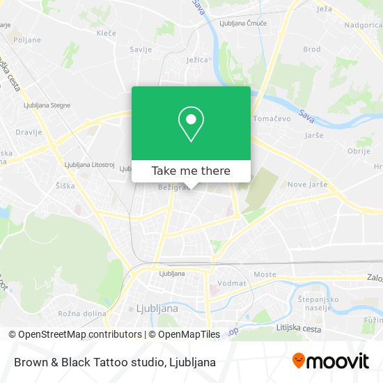Brown & Black Tattoo studio map