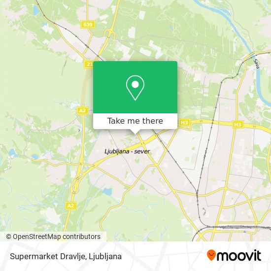 Supermarket Dravlje map