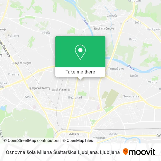 Osnovna šola Milana Šuštaršiča Ljubljana map