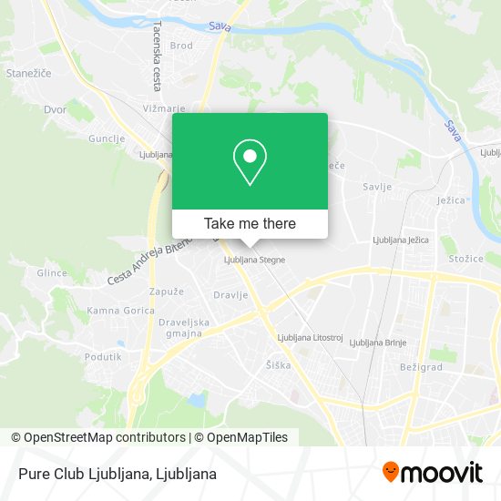 Pure Club Ljubljana map
