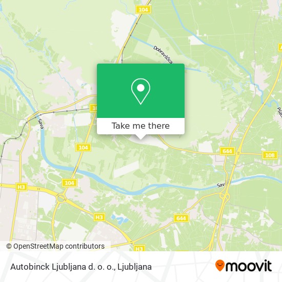 Autobinck Ljubljana d. o. o. map