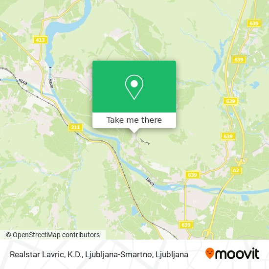 Realstar Lavric, K.D., Ljubljana-Smartno map