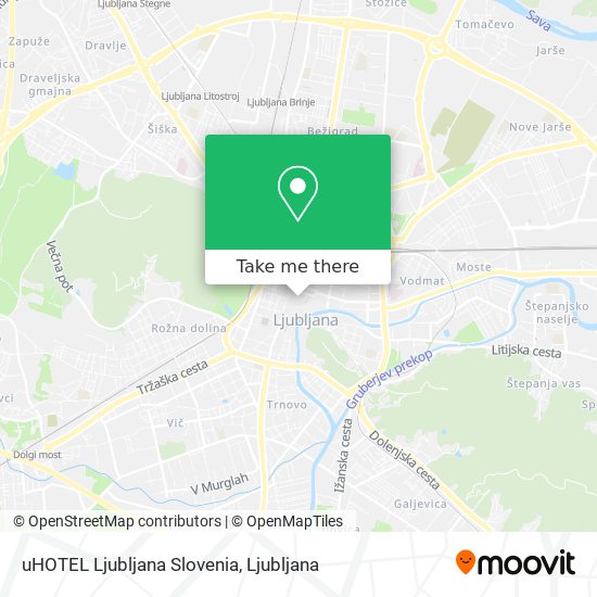 uHOTEL Ljubljana Slovenia map