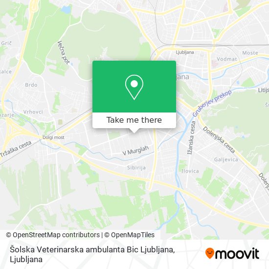 Šolska Veterinarska ambulanta Bic Ljubljana map
