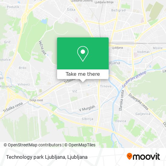 Technology park Ljubljana map